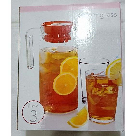 Teko set kaca polos KimGlass Set Teko Dan 2 Gelas