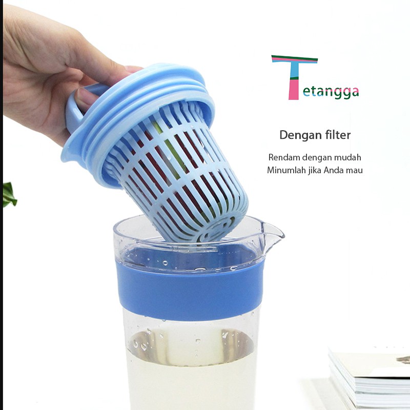 Teko Set 5 In 1 /Travel Cup/Water Mug / Cangkir Air Warna Warni / Teko plastik Ada 4 pcs cangkir