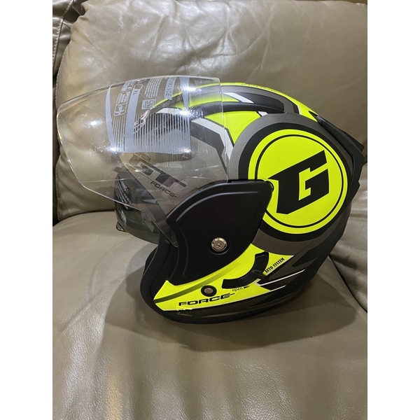 Helm Dewasa Double Visor SNI Murah GHM Revo Kuning Motif Terlaris