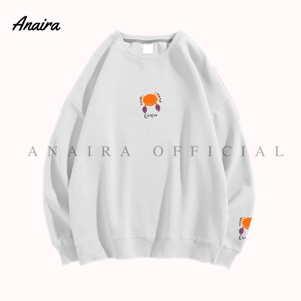 CANCER SWEATER CREWNECK WANITA ANAIRAOFFICIAL