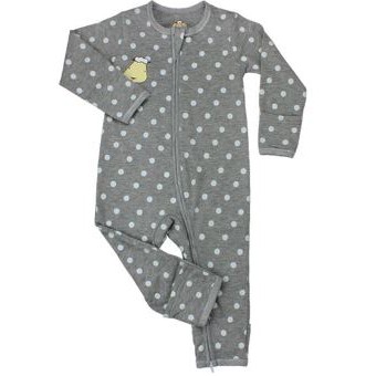 Baa Baa Sheepz Romper Bayi Bamboo Zip GREY