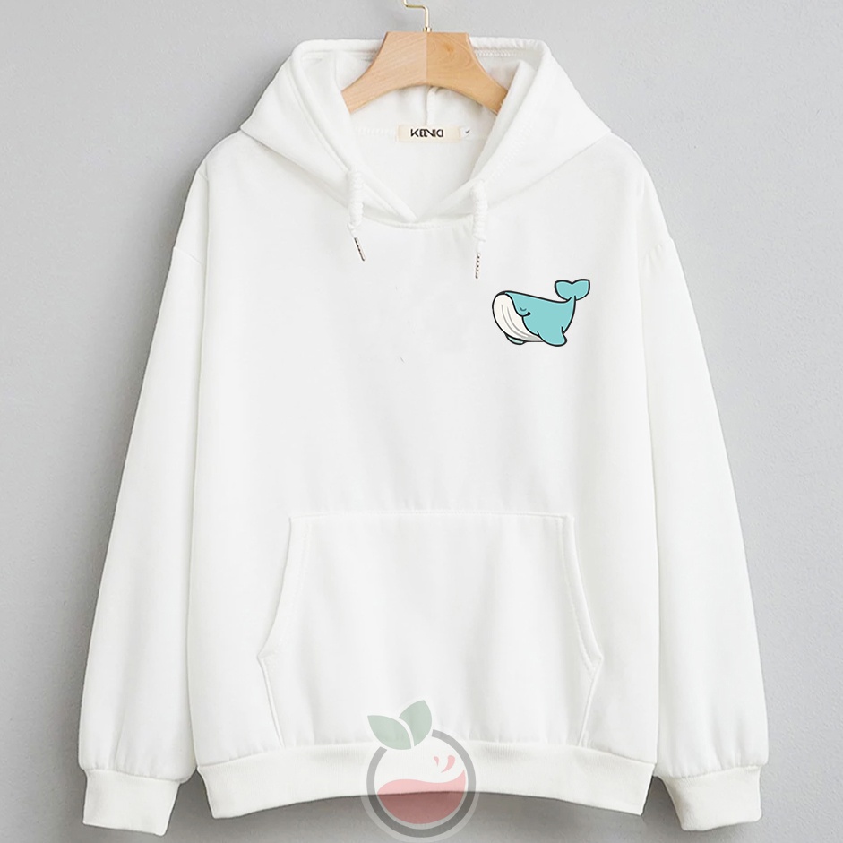 Lilipop.id Sweater Wanita Whale Paus Hoodie Jumper Outwear