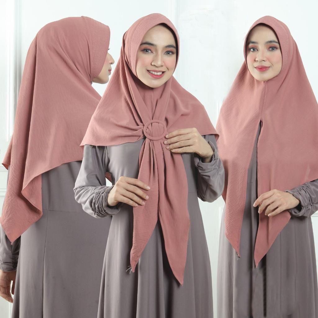 Segitiga Instan Gesper Airflow Kerudung Segitiga Pad Instan Crinkle Airflow Nayla Hija'b