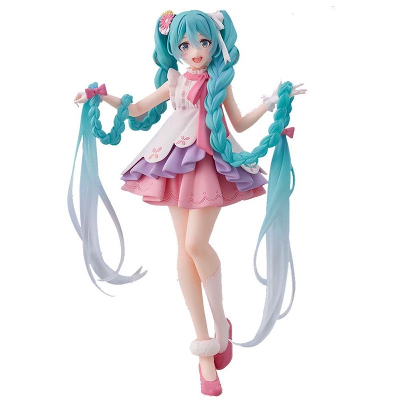 Mainan Action Figures Model Kartun Anime Hatsune Miku Sakura Pink 20CM Bahan PVC Untuk Dekorasi Desktop