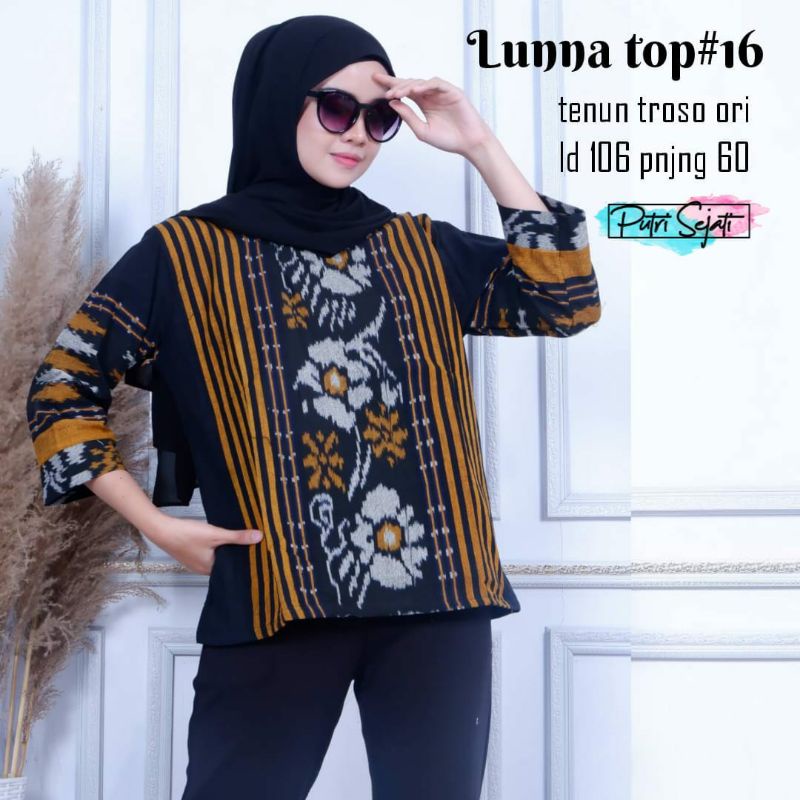 blouse tenun atasan tenun troso LUNNA TOP