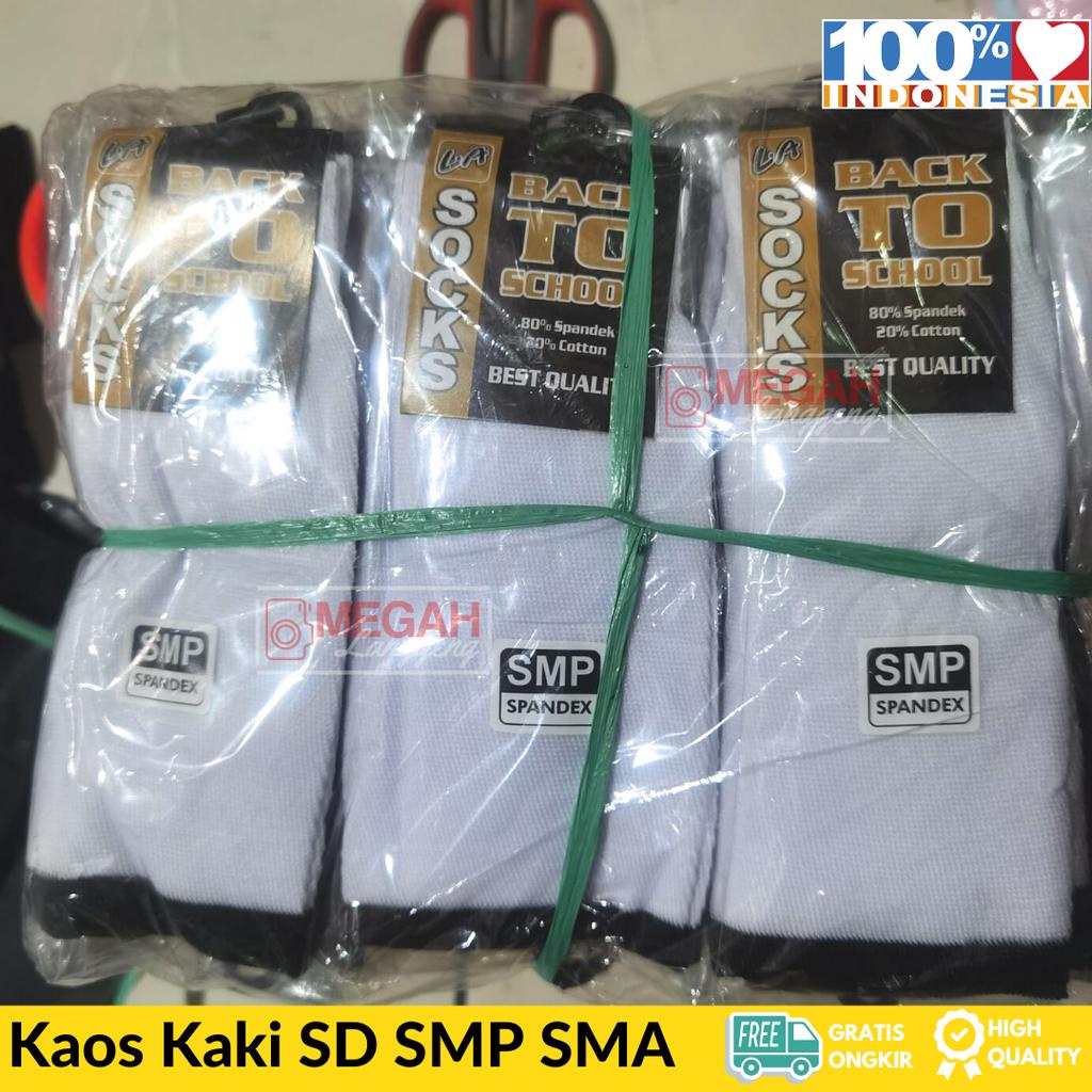 Grosir 1 Lusin 12 Pasang Kaos Kaki Anak Sd Smp Sma Putih Telapak Hitam - Kaos kaki anak seragam Sekolah SD SMP SMK- kaos kaki anak SD SMP SMA, kaos kaki pramuka SD SMP SMA, kaos kaki hitam SD SMP SMA - kaos kaki putih SD SMP SMA Back To School