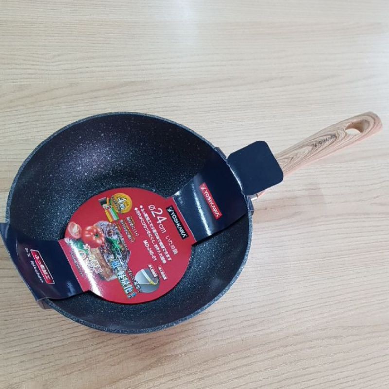 Panci Wok Yoshikawa Marble 24 cm