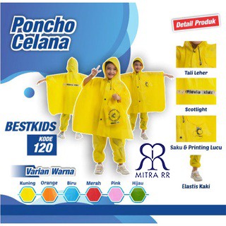 Jas Hujan Anak Ponco Celana Jas Hujan Poncho Plevia Best Kids Raincoat PVC