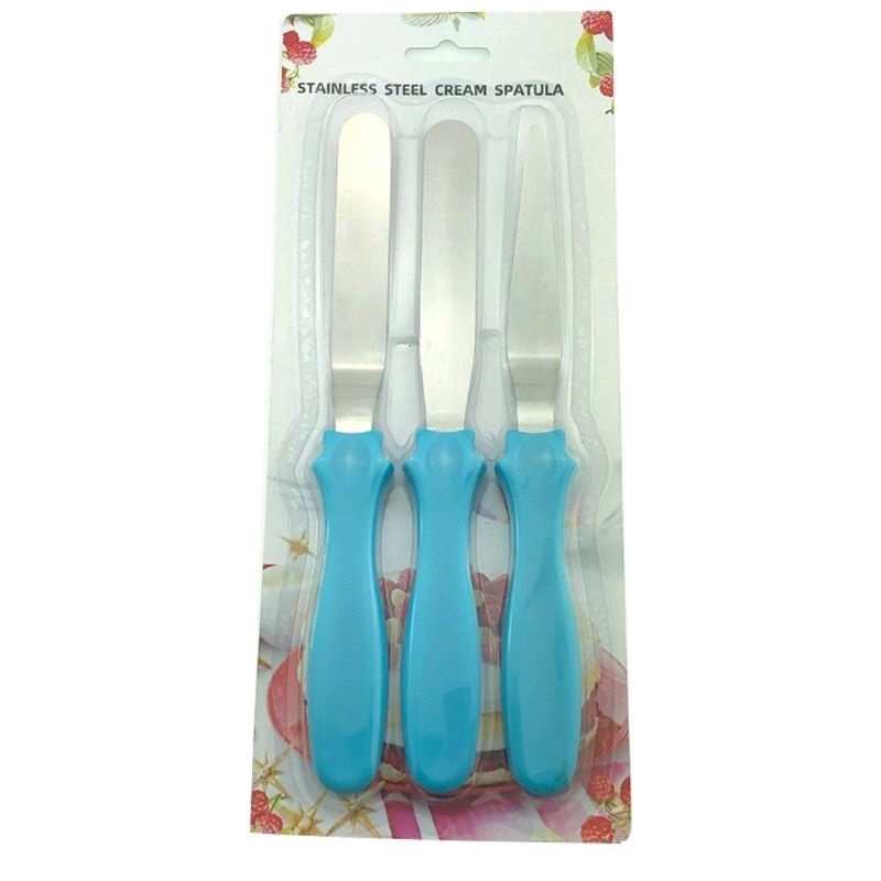 Spatula Butter Cream 3 Pcs Model Dekorasi Kue Tebal / Spatula Set 3