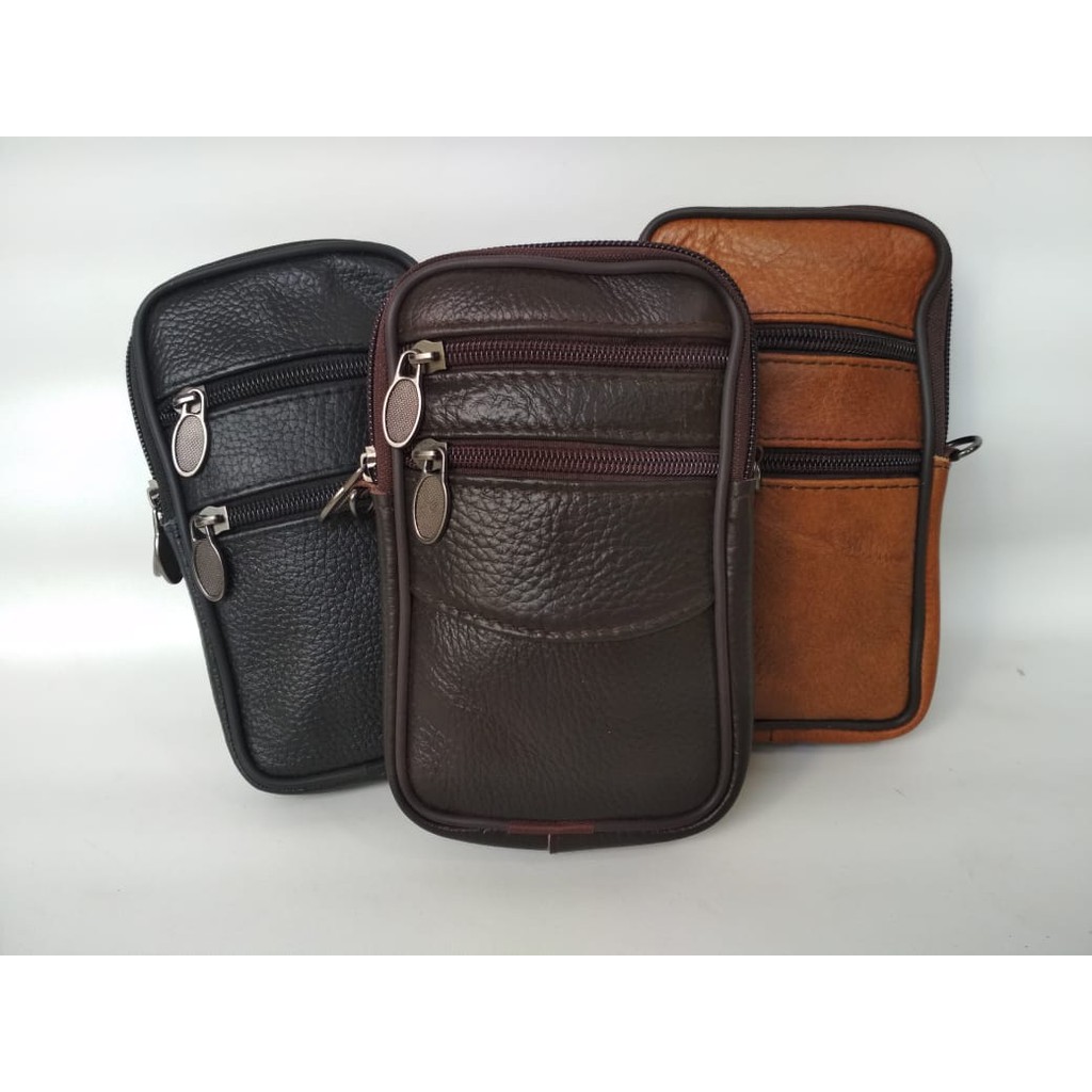 Tas hp mini model Tegak T B982 kulit asli