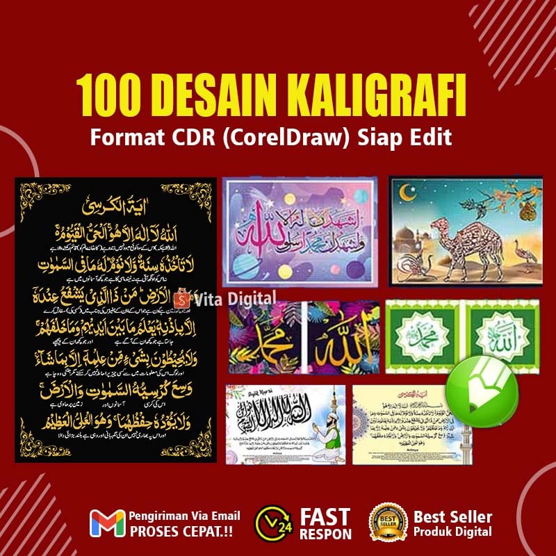 100+ Desain Kaligrafi Walldecor Format CDR