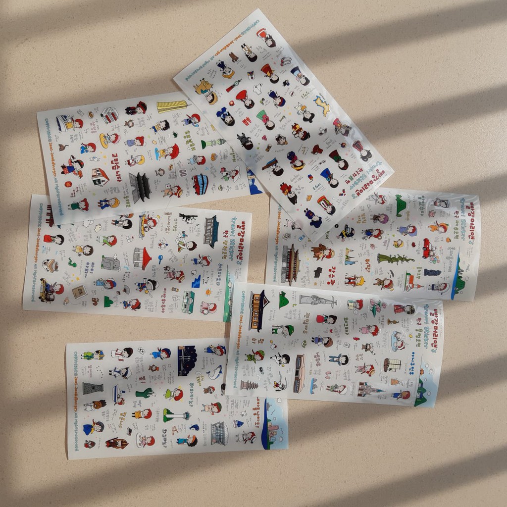 

Korean Transparant Travel Cute Stickers For Deco Bullet Journal Scrapbook (1 Lembar)