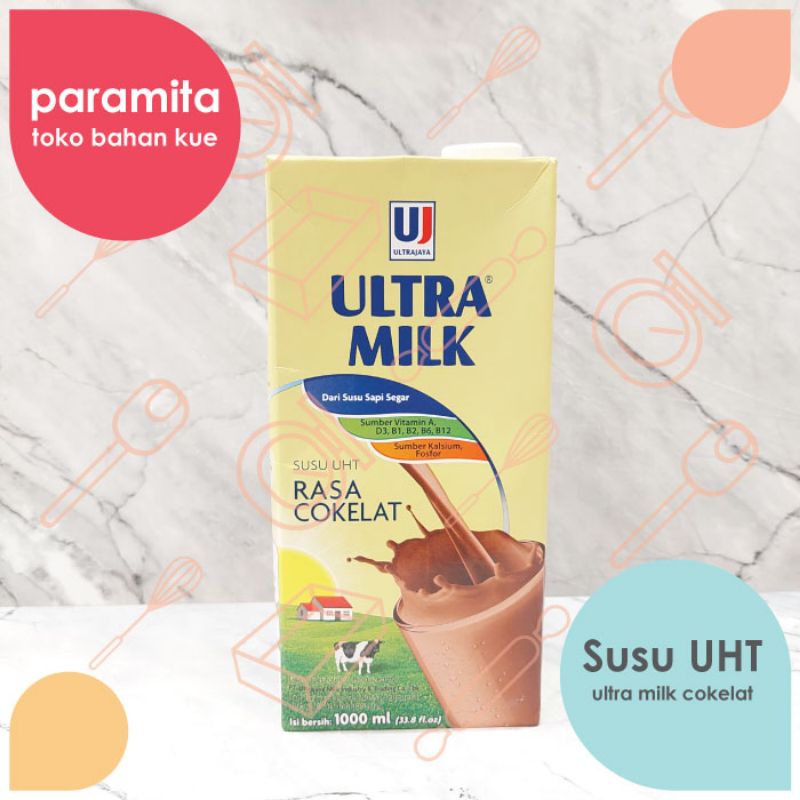 Ultra Milk Susu UHT Fullcream / Cokelat 1 liter