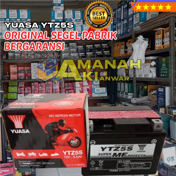 AKI Kering YUASA YTZ5S - Untuk Motor HONDA: Vario, Kharisma, Supra X 125