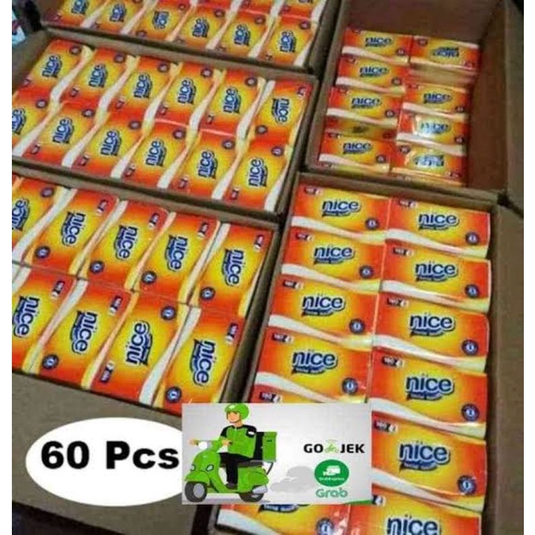 Tissue Nice 180sheets 1 karton isi (60)pcs  dan Clean plus 180s / Jolly 250s isi (48)pcs mantab Leba