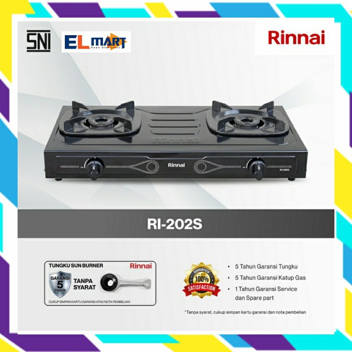 Rinnai Kompor Gas 2 Tungku RI 202S 202 S RI202S Gas Stove