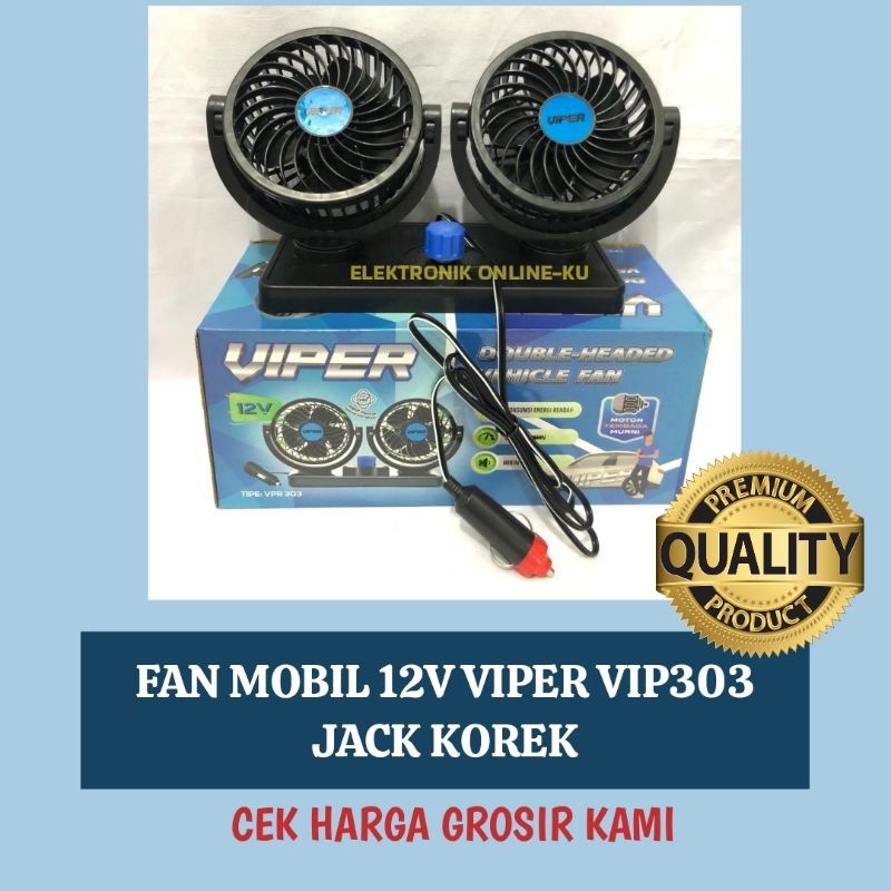 FAN DOUBLE KIPAS ANGIN MOBIL DC 12V VIPER VIP303