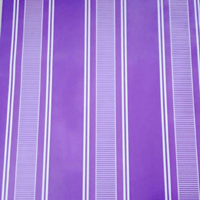 Grosir murah Wallpaper Sticker dinding ungu garis putih