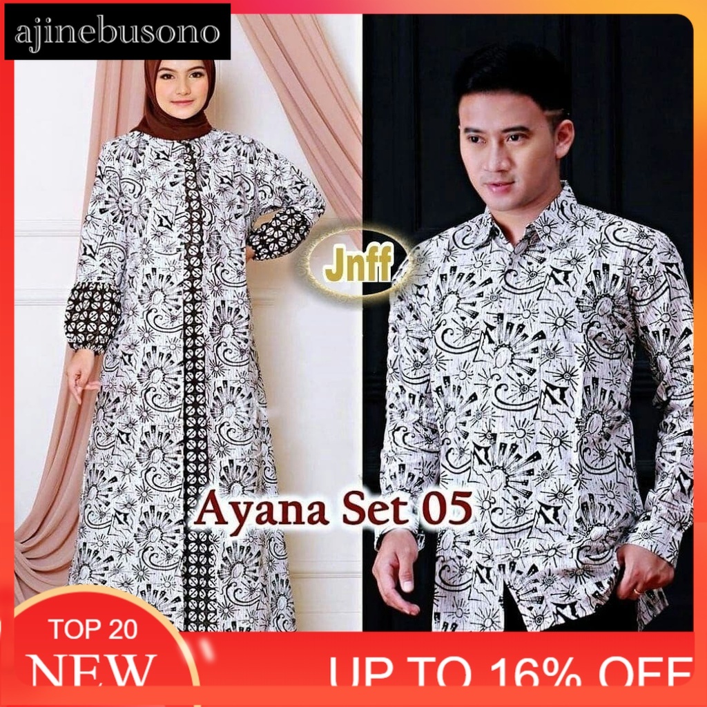 Couple gamis batik couple batik terkini couple terlaris isbybatik [ISBY BATIK]