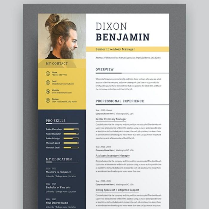 

250+ Cv Template Elegan Dan Profesional Dlm Format Ms. Word