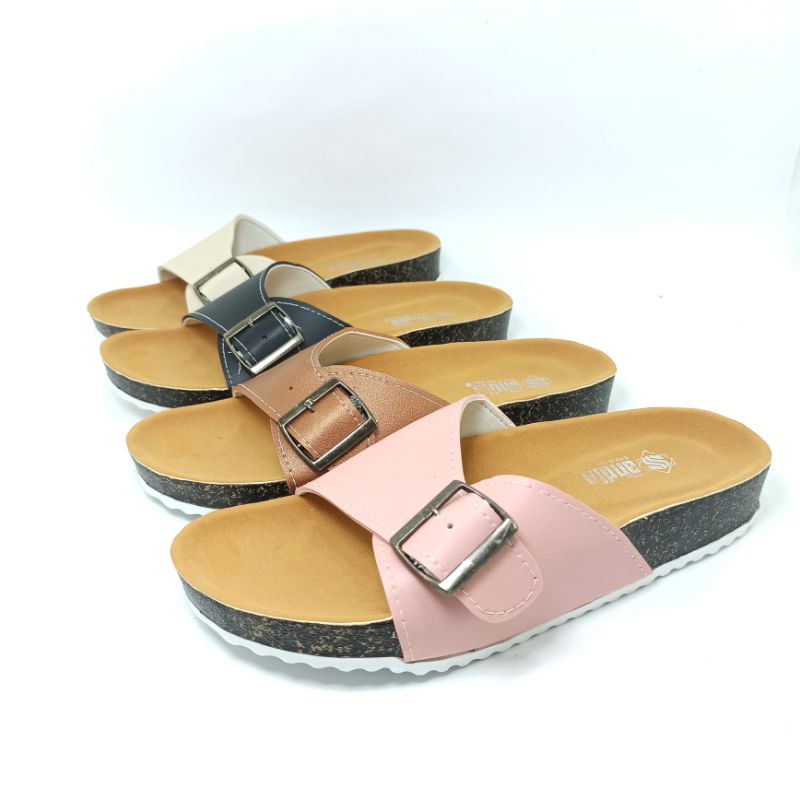 Sandal Wanita Sendal Selop Birken Slop Sandals Andis AF11