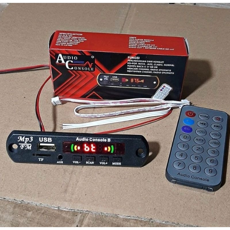 Modul MP3, bluetooth receiver, FM radio dan USB