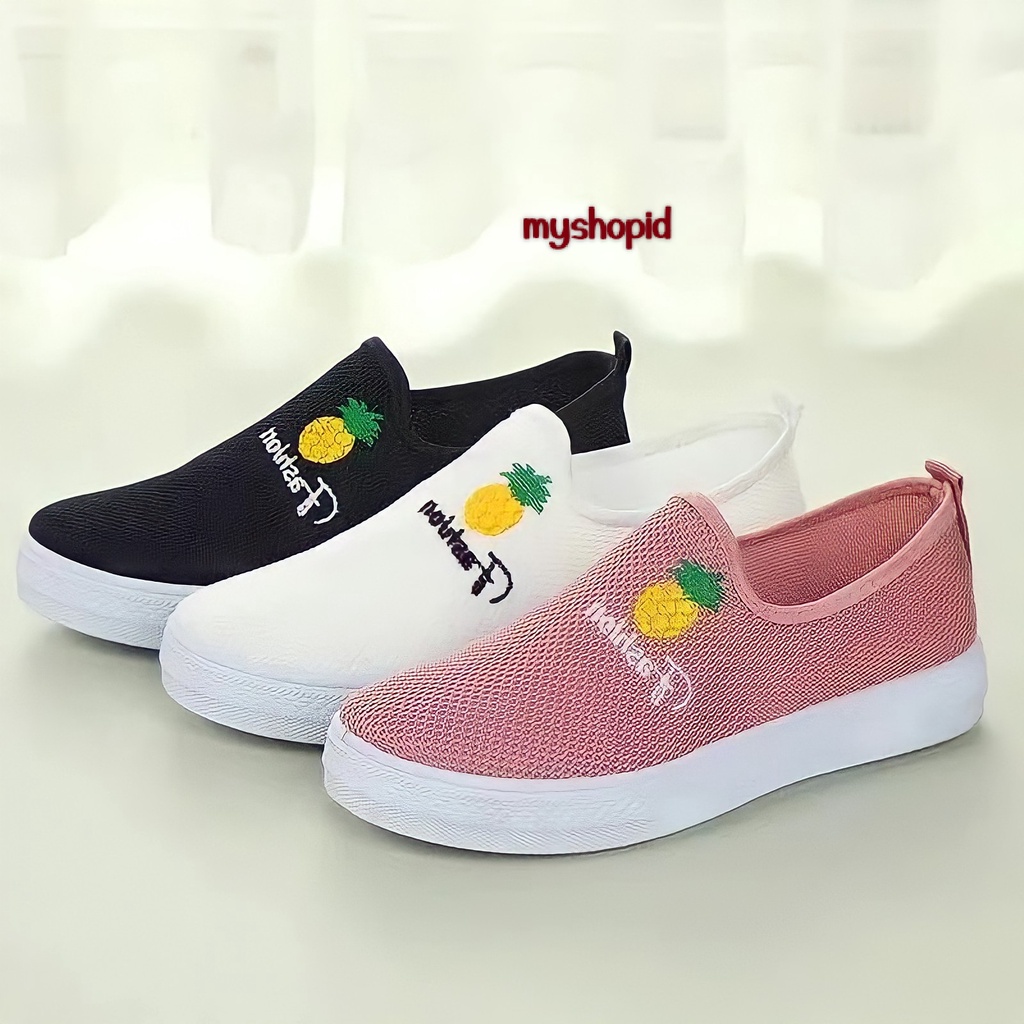 Sepatu Slip On Perempuan pineapple Termurah/ Wanita Sepatu  kekinian Wanita Slip On