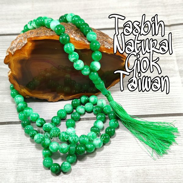 Tasbih Natural Batu Alam Giok Jade Taiwan Original