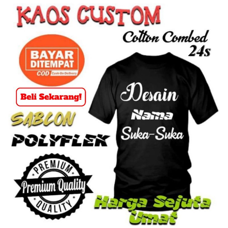 Kaos Nama | Kaos Nama Sendiri | Sablon Nama | Sablon Nama Sendiri | Desain Nama Suka-Suka