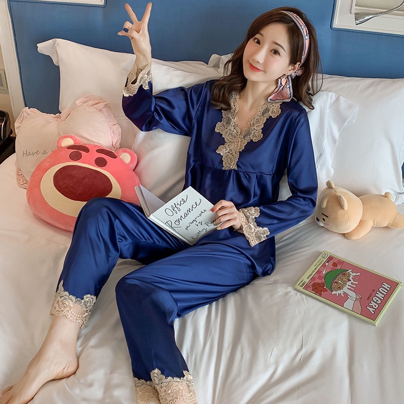 [COD] Pajamas lengan panjang/baju tidur wanita satin premium/daster kekinian/baju tidur wanita dewasa/daster lengan panjang/daster panjang lengan panjang