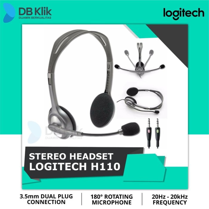 Headset Logitech H110 Stereo For Computer