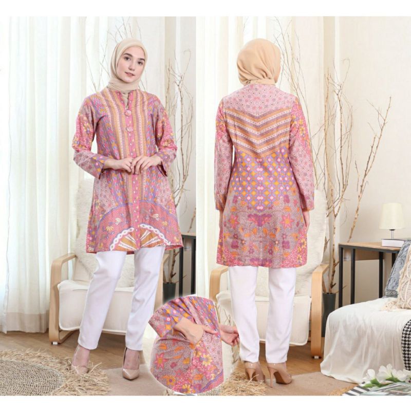 Zoya Tunik Batik Soft Wanita - Baju Atasan Tunik Batik Wanita Tidak Luntur / Batik Soft Ada banyak W