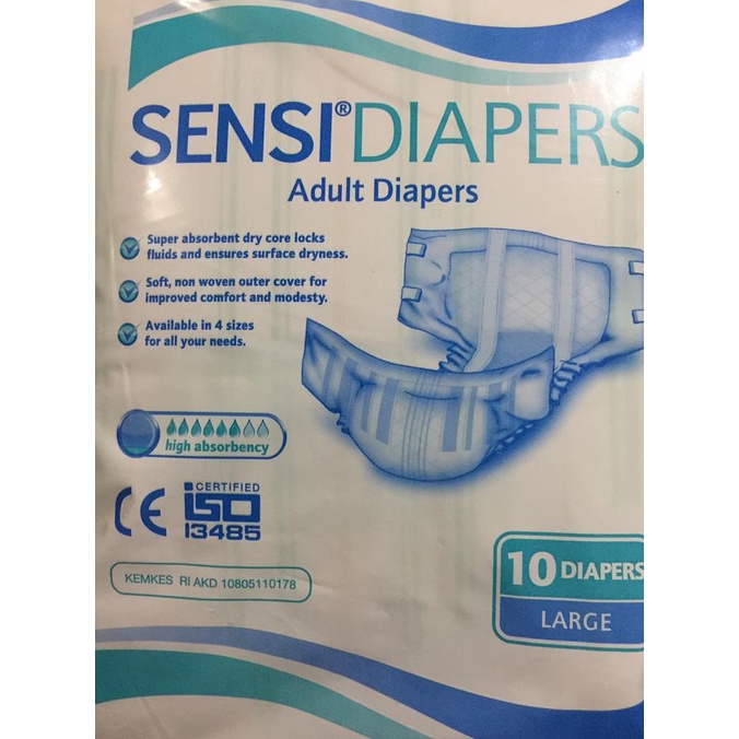 ( BISA COD ) Popok Dewasa SENSI Perekat L-10 - Adult Diapers PampersLampin MURAH [Kode 1|Kode 2|Kode