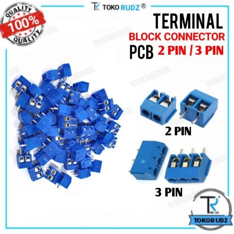 Terminal Blok PCB Konektor Kabel 5mm 2 3 Pin Block Skrup Screw