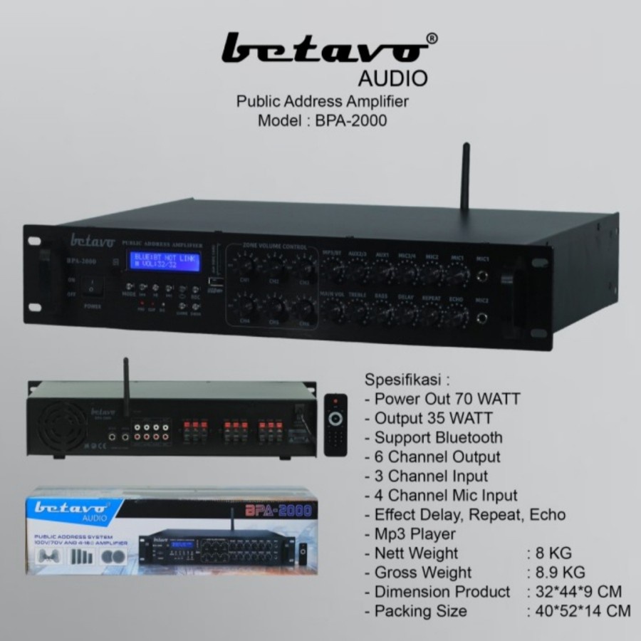 Power ampli betavo bpa2000 Original amplifier public adress bpa 2000