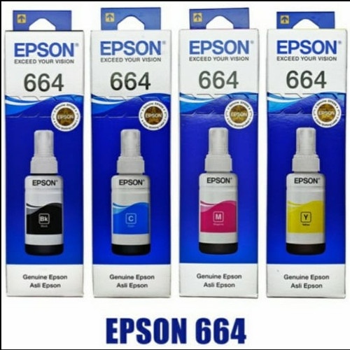 TINTA 664 KEMASAN TERBARU 1 SET BLACK, CYAN, MAGENTA, YELLOW