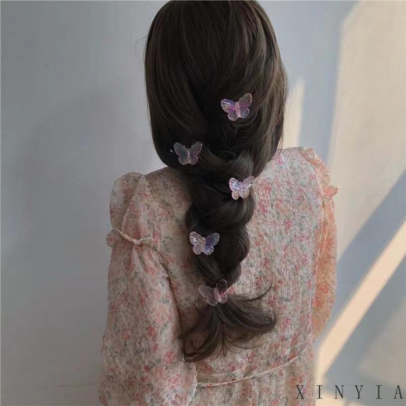 Butterfly Jepit Rambut Bentuk Kupu-Kupu Warna-Warni Bahan Metal Untuk Anak Perempuan