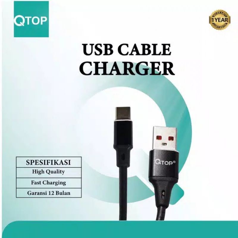 Kabel Data Qtop Botol Fast Charging 2A ORIGINAL USB Micro and USB Type C Support Samsung LG Sony ALL