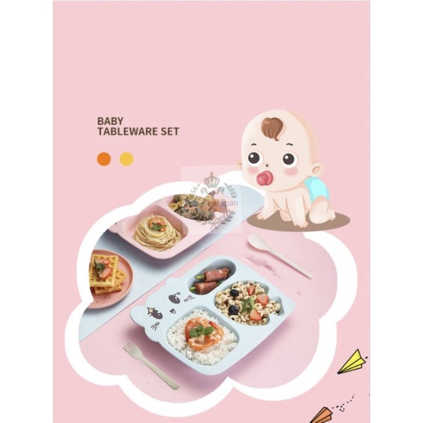 Piring anak 5 pcs Tempat makan set + gelas + mangkok / makan anak/mangkok