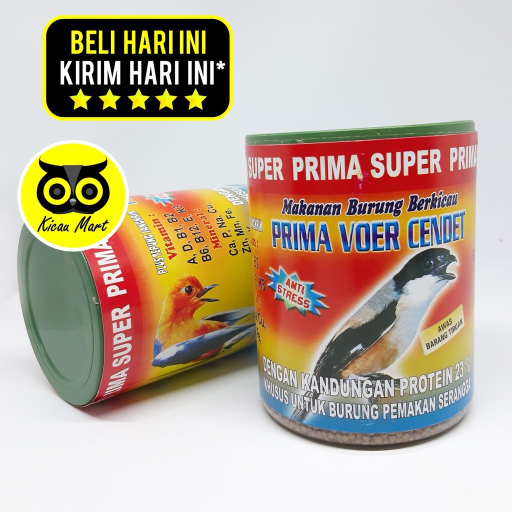 PAKAN SUPER PRIMA VOER CENDET TOPLES PUR MAKANAN HARIAN BURUNG MURAI KACER PUNGLOR PRENJAK PKNBR5AS