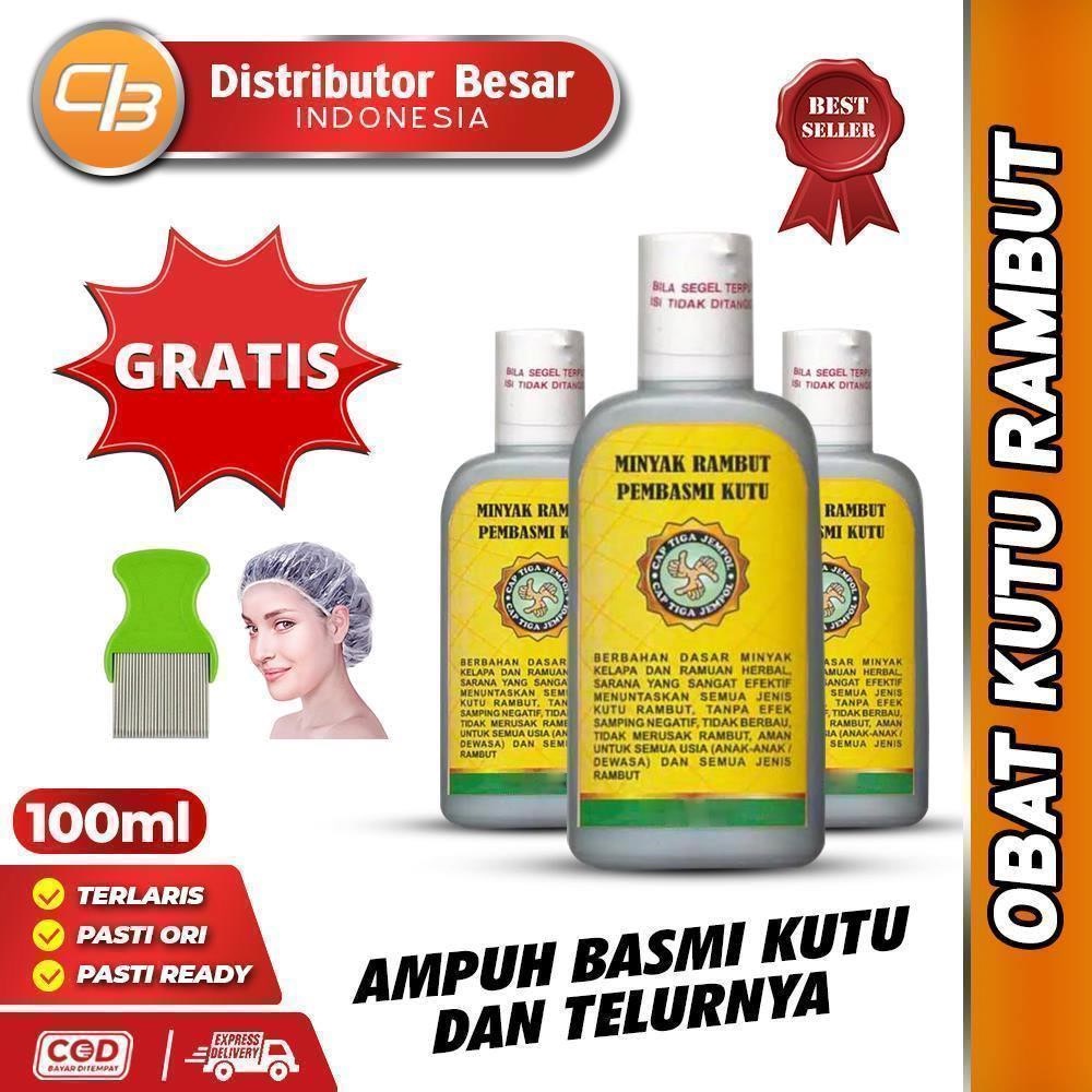 PROMO !!! - Minyak Rambut Pembasmi Kutu Rambut Cap Tiga Jempol Bahan Herbal Alami - Sampo Kutu - Shampo Kutu Rambut - Obat Kutu Rambut Ampuh [BISA COD]