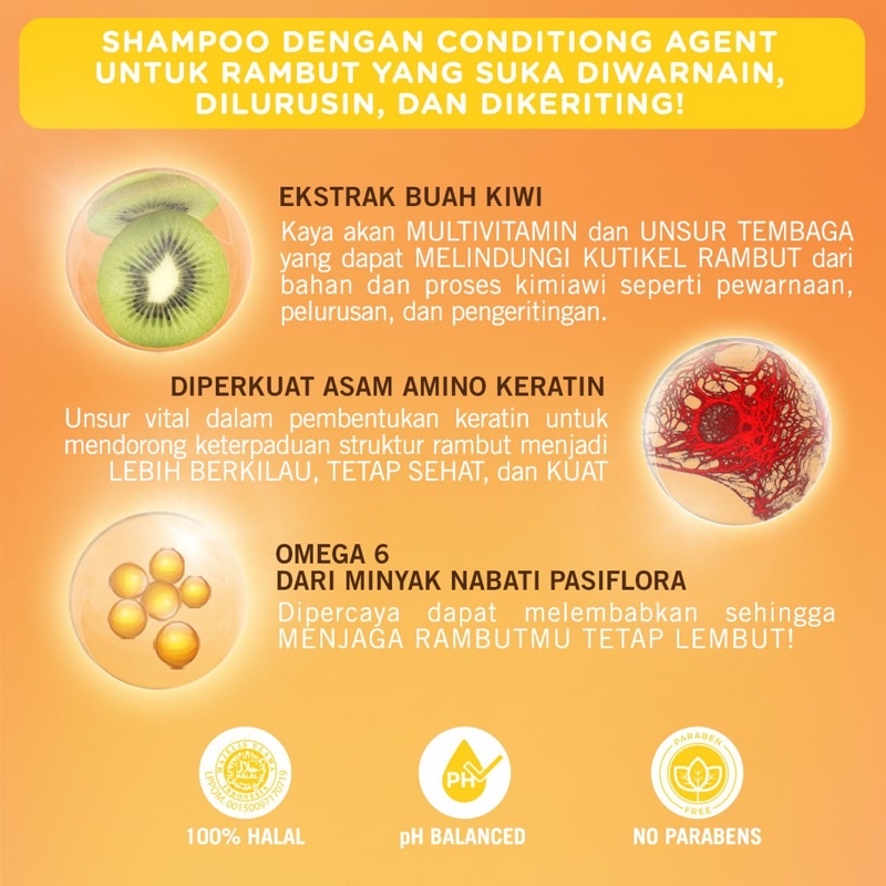 MAKARIZO Hair Energy Fibertherapy Conditioning Shampoo 330ml Indonesia / Aloe &amp; Melon Kiwi Royal Jelly Olive Ginseng Extract / Perawatan Treatment Rambut Shampo Sampo Conditioner Kondisioner Pelurus / Creambath Masker Vitamin / Skincare Care Paket 170ml