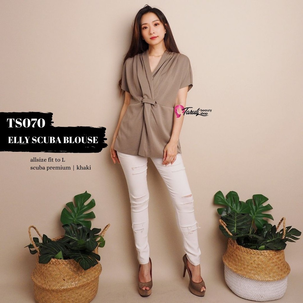 BAJU WANITA PREMIUM / BLOUSE LENGAN PENDEK /BLOUSE KEKINIAN / BLOUSE SIMPLE DESIGN TS070