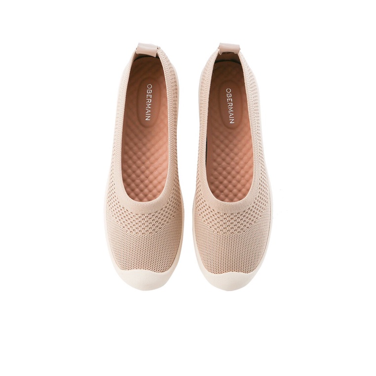 SEPATU SLIP ON OBERMAIN WANITA ORIGINAL BRANDED TERBARU BEIGE OW14