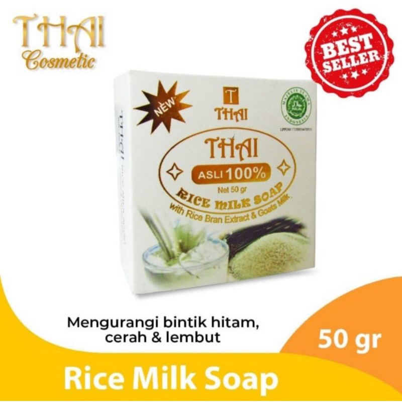 THAI RICE MILK SOAP 50 GR . Thai sabun beras susu. Sabun kecantikan beras dan susu