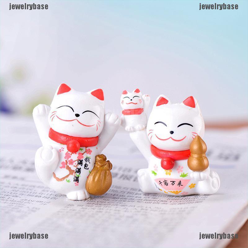 [Base] Lucky Smile Money Cat Mini Statue Figurine Crafts Ornament Miniatures Home Decor