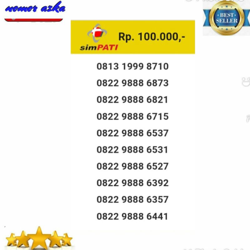 Nomor Cantik Kartu Simpati 0813 1999 8710 Seri Tahun 1999 Rapih Bsm02