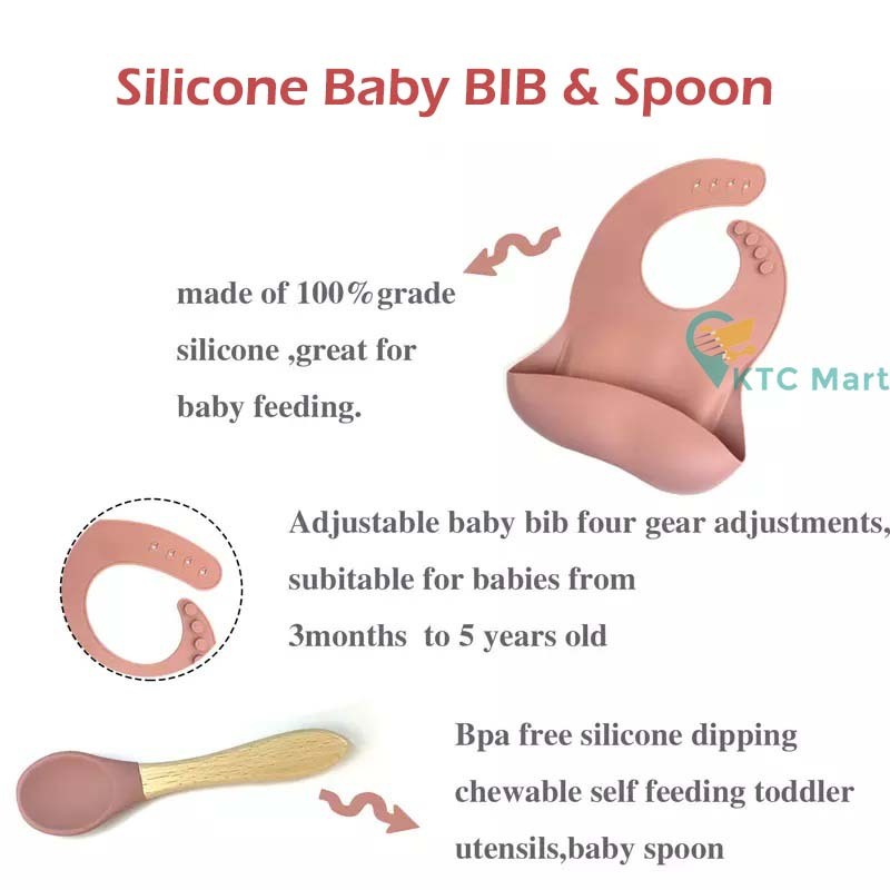 JOJOBOO - 8 in 1 Peralatan Makan Bayi Set Silicon Suction Food Grade Baby Feeding Set Anti Tumpah Anti Slip Alat Makan Bayi Baby Piring Makan Bayi Hampers Baby Kado Bayi