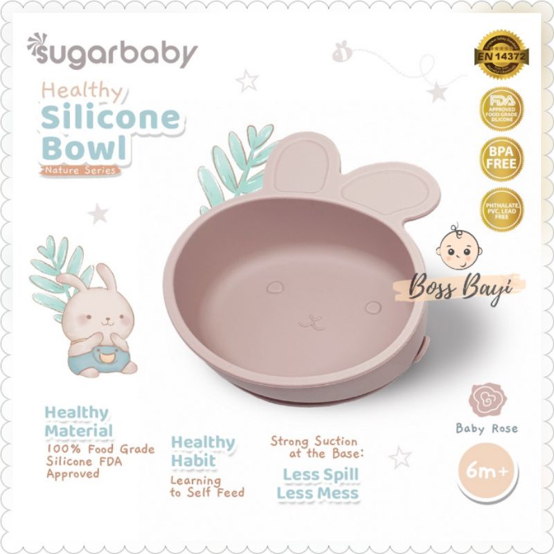 SUGARBABY Healthy Silicone Bowl Nature Series / Mangkok Bayi Anak Silikon Sugar Baby