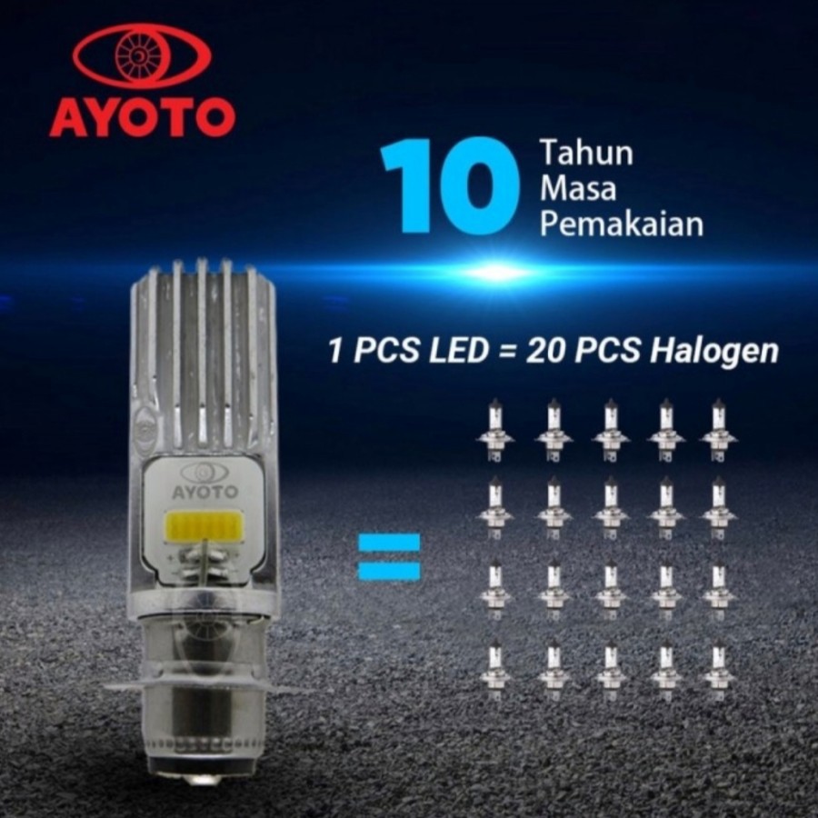 Lampu Bohlam LED Headlamp H6 Kaki 1 AYOTO TYTO M2A Ac Dc Pnp Bebek Matic Motor Original Aksesoris